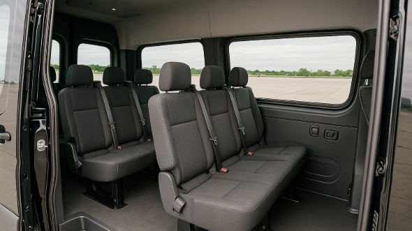 the bronx sprinter van with driver inside